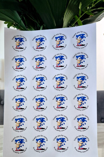 Sonic Party Stickers: Glossy Themed Favors (24 ct)