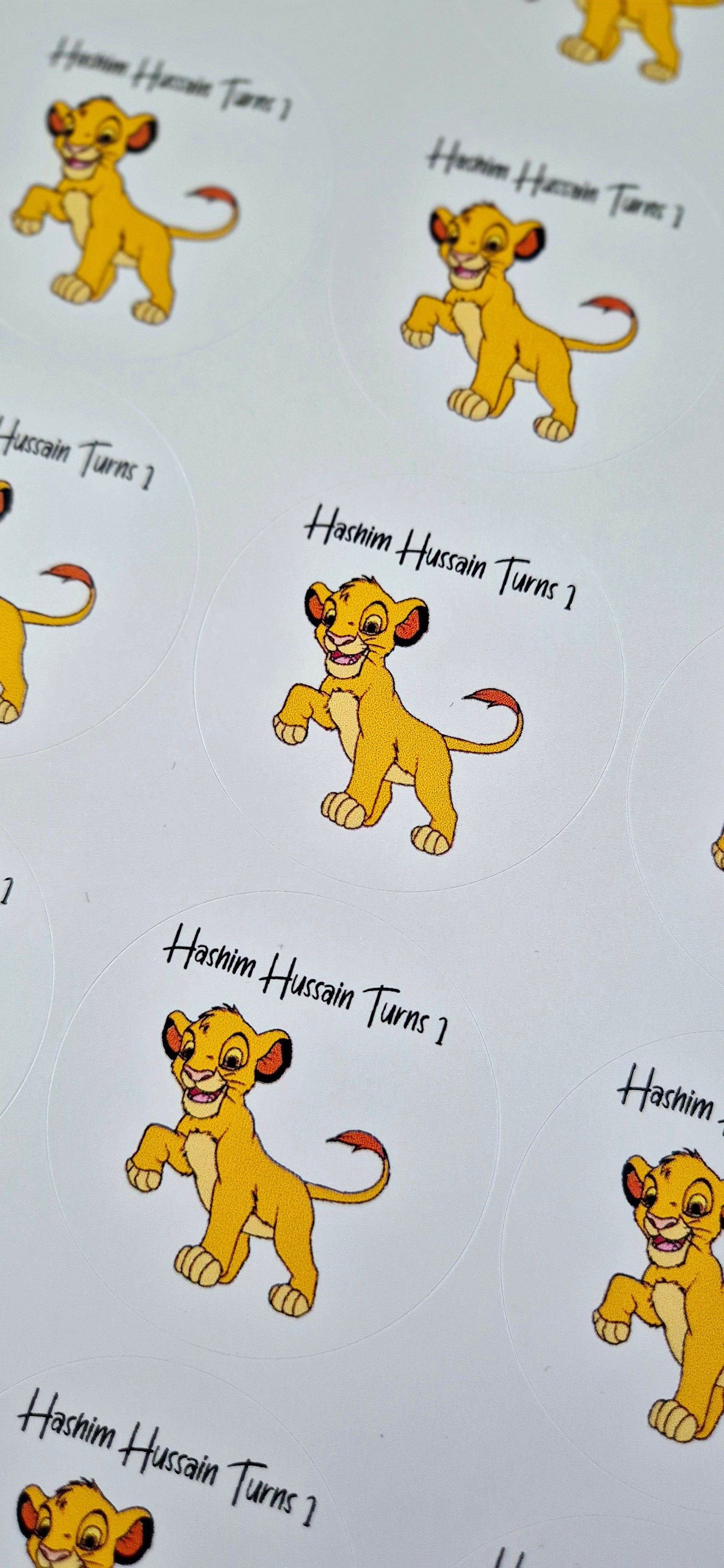 Simba Stickers: Glossy Party Favor Stickers (24 per sheet)