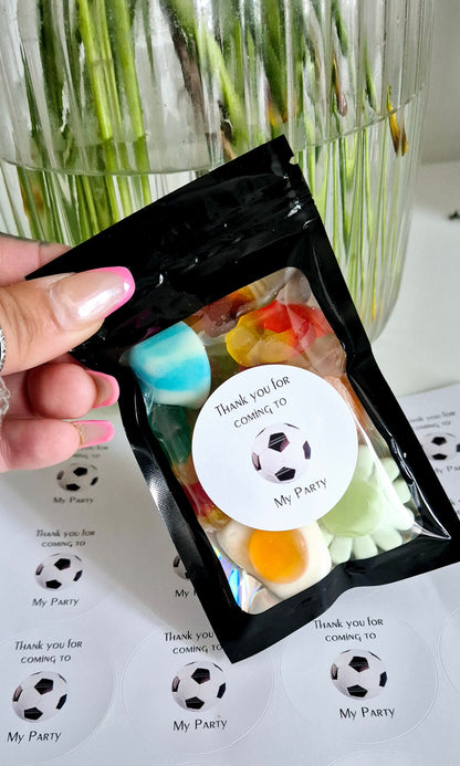Football Party Favor Sweet Bags: Personalized Stickers