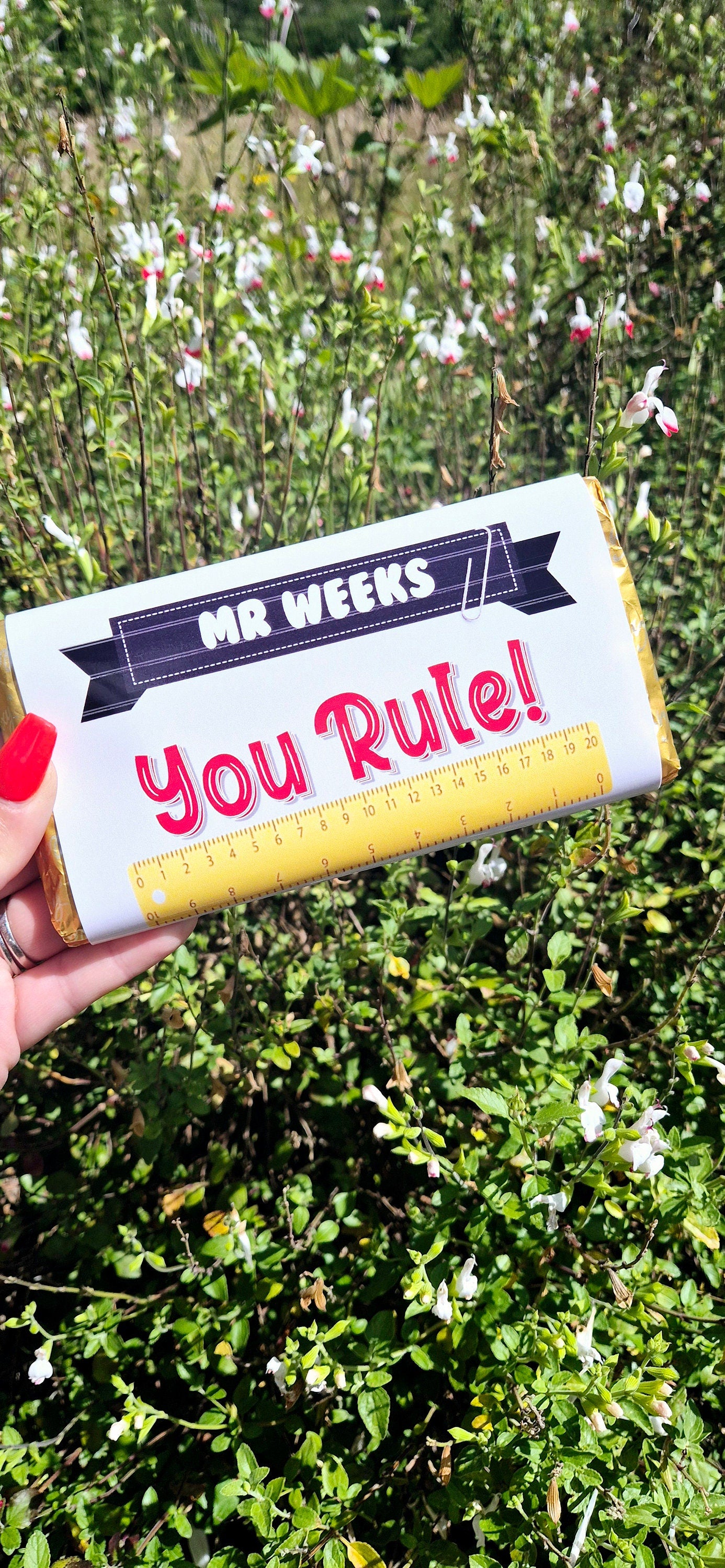 Personalized Teacher Chocolate Bar - 'You Rule' Gift