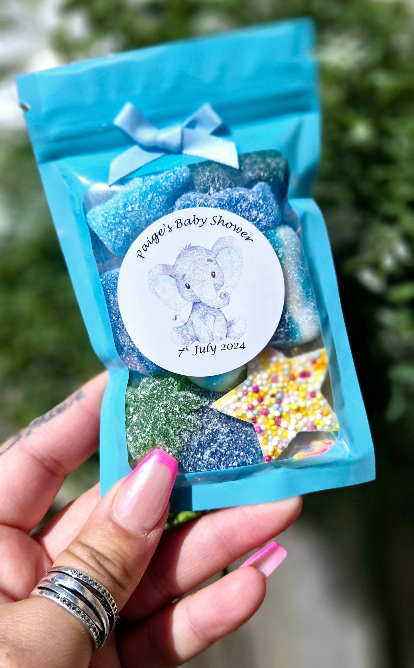 Baby Shower Favors: Pink or Blue Sweet Treat Pouches