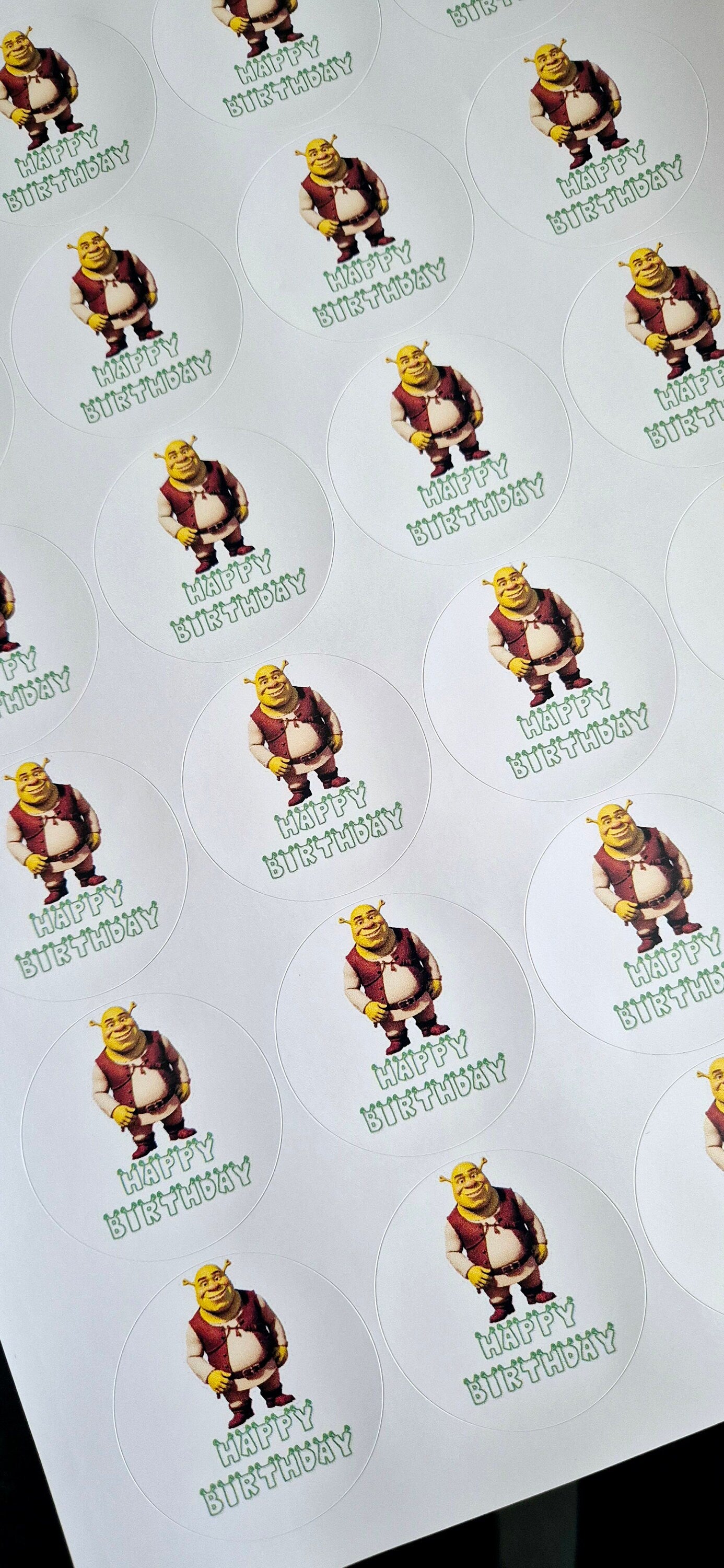 Shrek Birthday Stickers: Glossy Party Favor Labels (Set of 24)