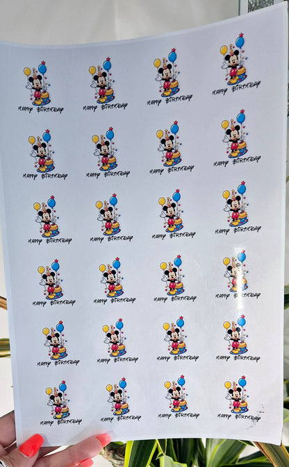 Mickey Mouse Inspired Stickers: Glossy Party Favor Labels (Set of 24)