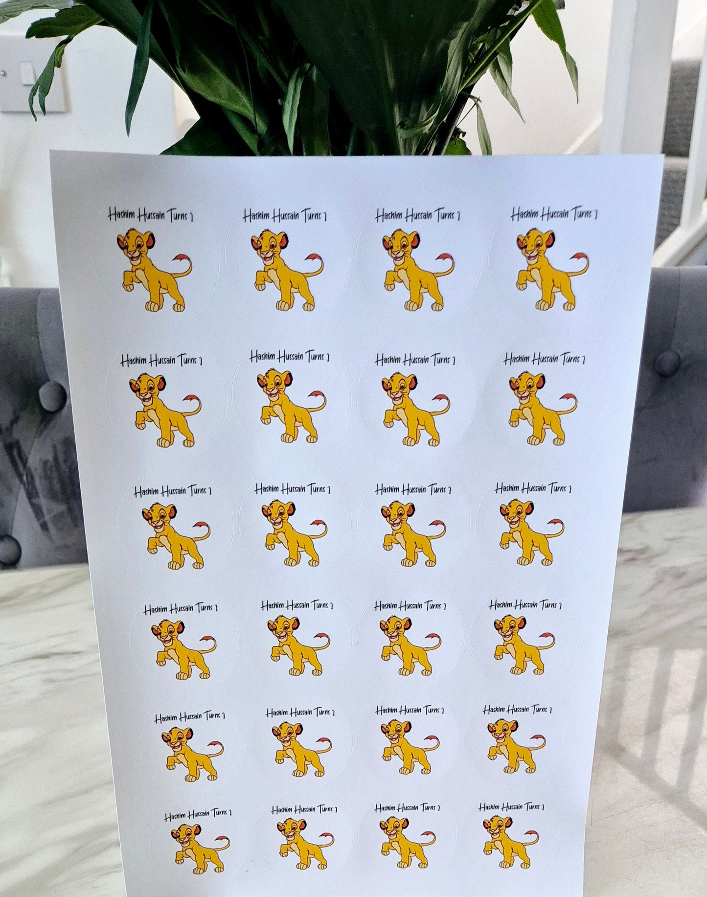 Simba Stickers: Glossy Party Favor Stickers (24 per sheet)