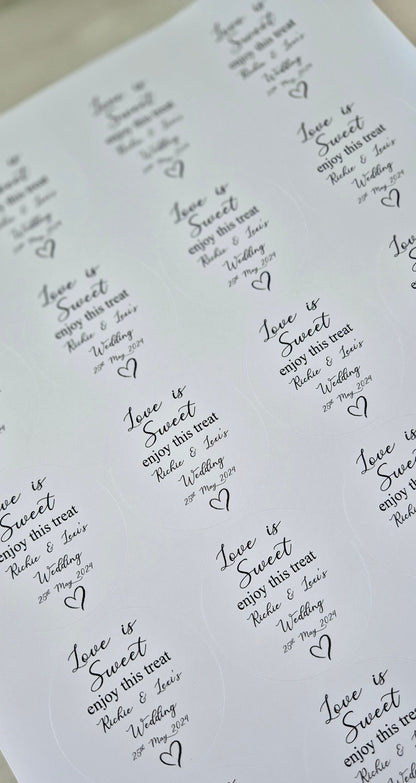 Wedding Stickers: Glossy Circular Stickers (24 Total)