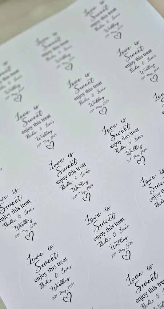 Wedding Stickers: Glossy Circular Stickers (24 Total)