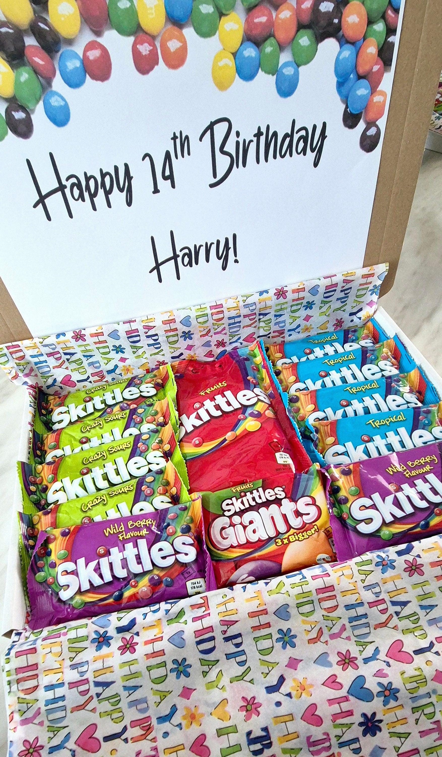 Personalized Skittles Letterbox Gift: Birthday Sweets