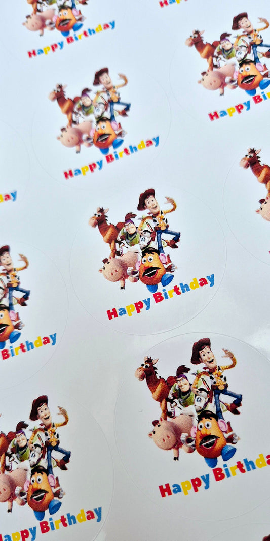Toy Story Birthday Stickers: Glossy Party Favor Labels