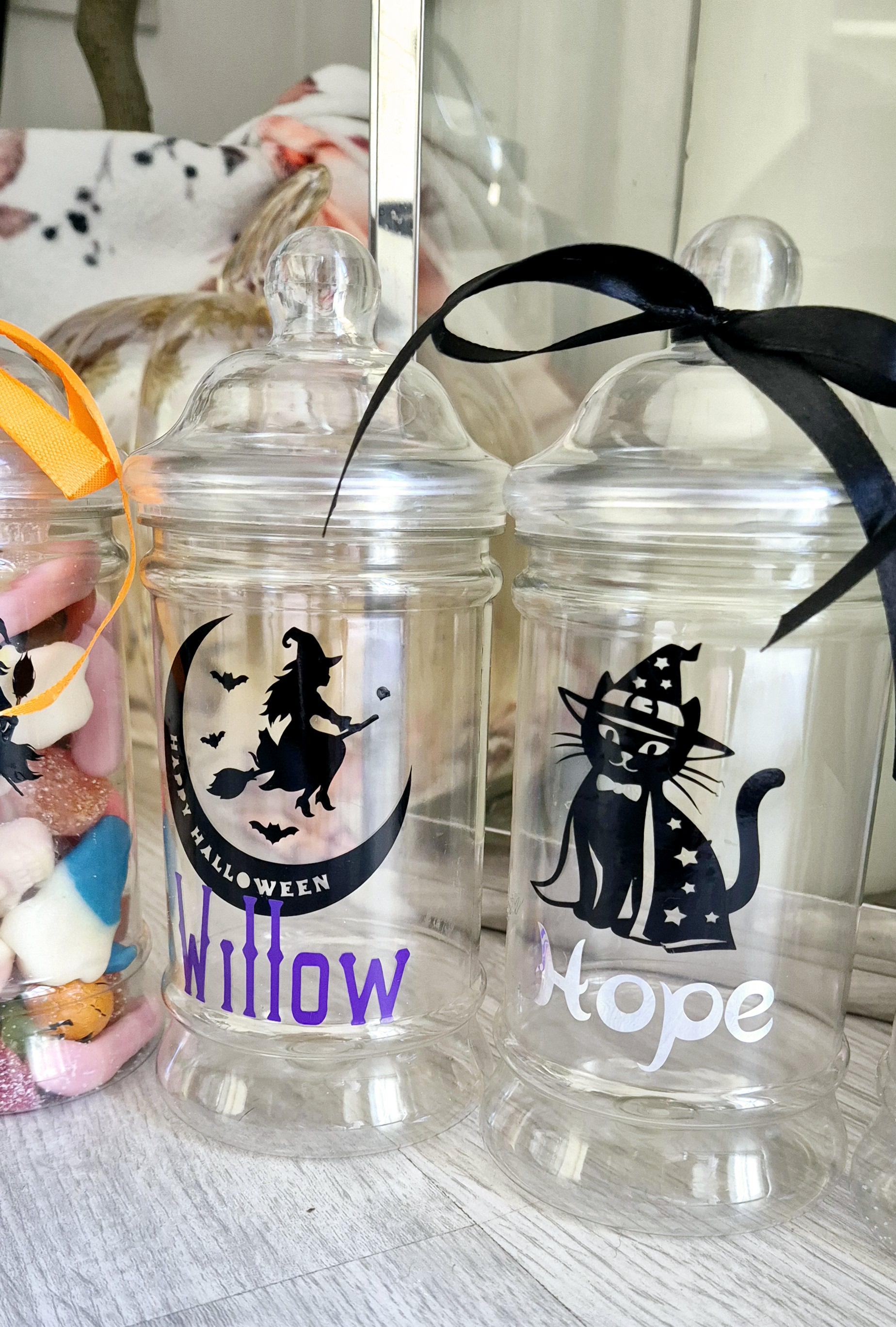 Personalied halloween sweet jars