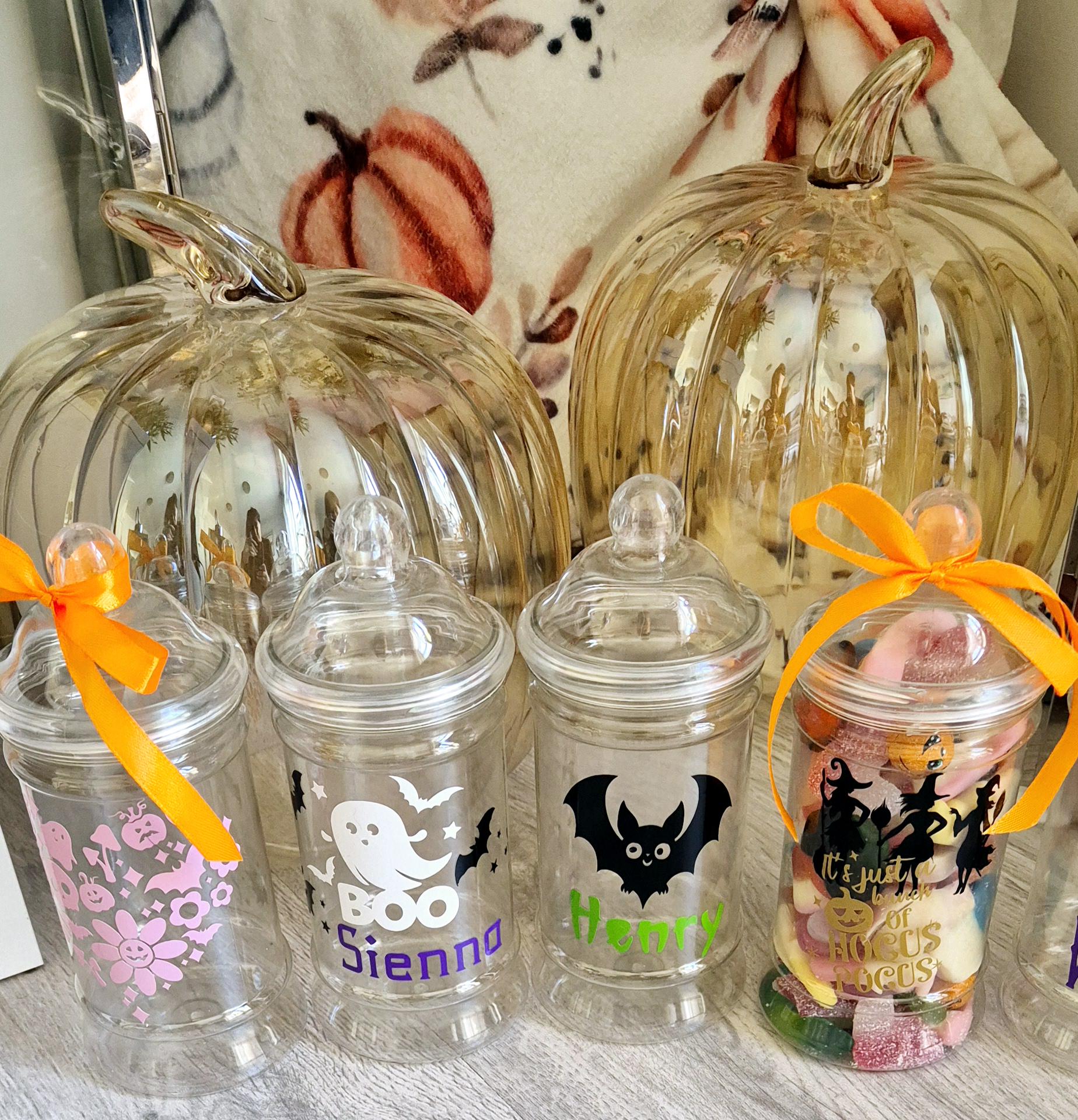 Personalied halloween sweet jars