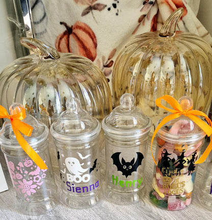 Personalied halloween sweet jars