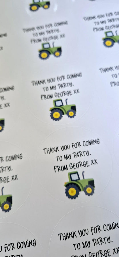 Tractor Party Stickers: Glossy Favor Stickers, 45mm, 24/Sheet