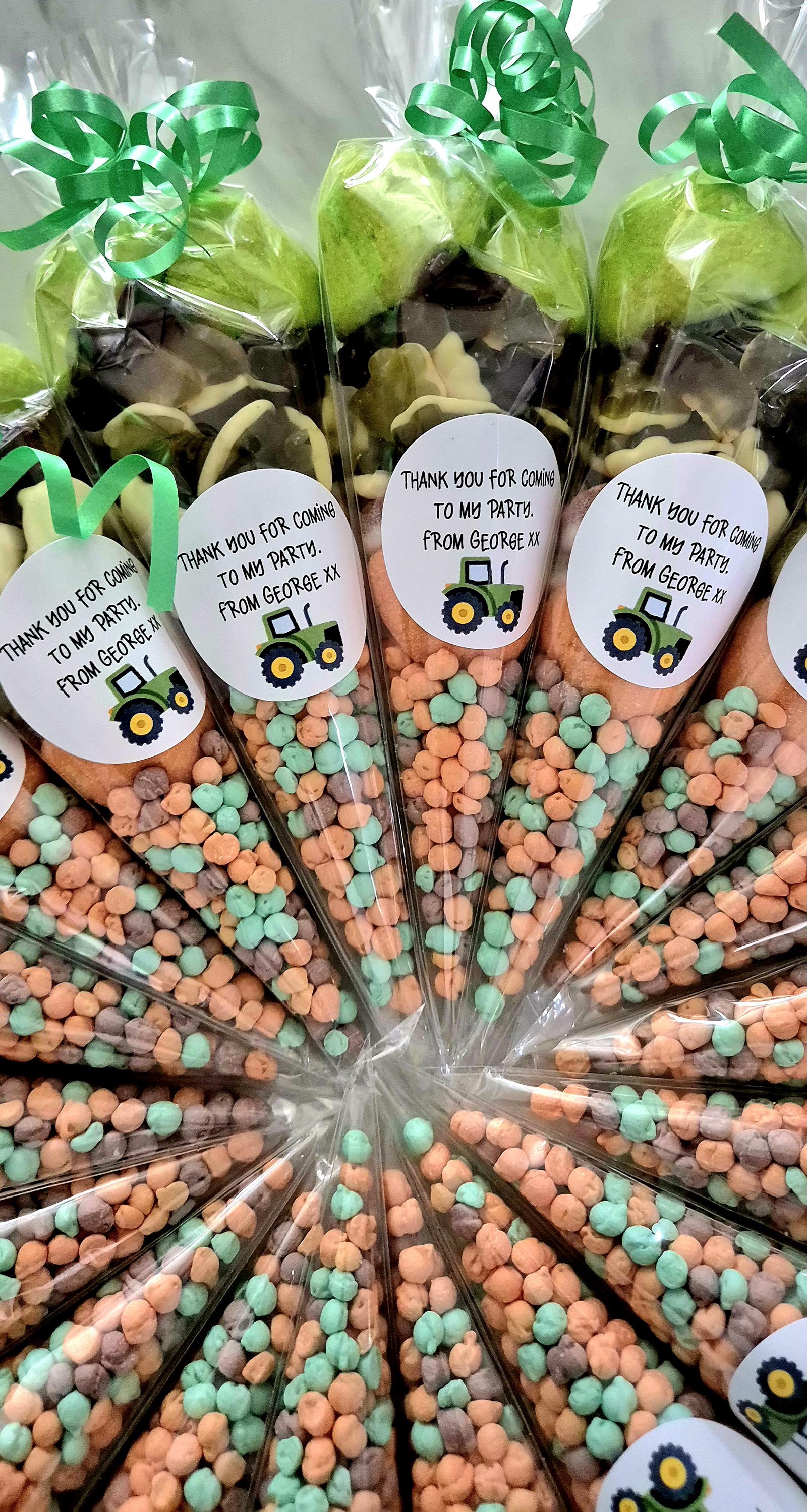 Tractor Sweet Cones: Farm Birthday Party Favors