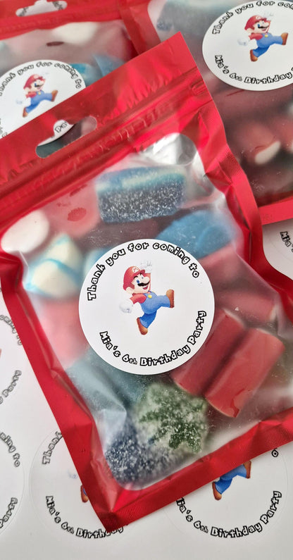 Personalized Mario Sweet Bags: Birthday Party Favors