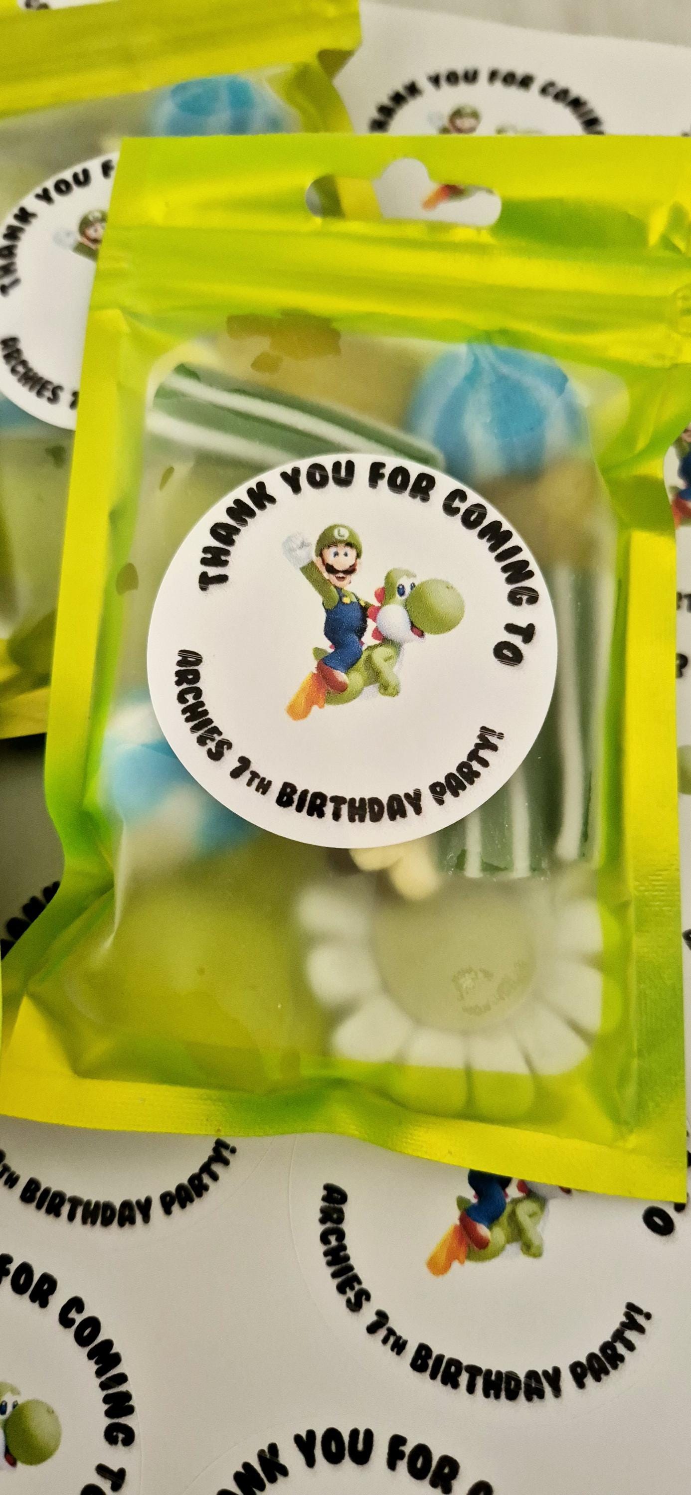 Luigi Birthday Party Favor Sweet Bags: Personalized Stickers
