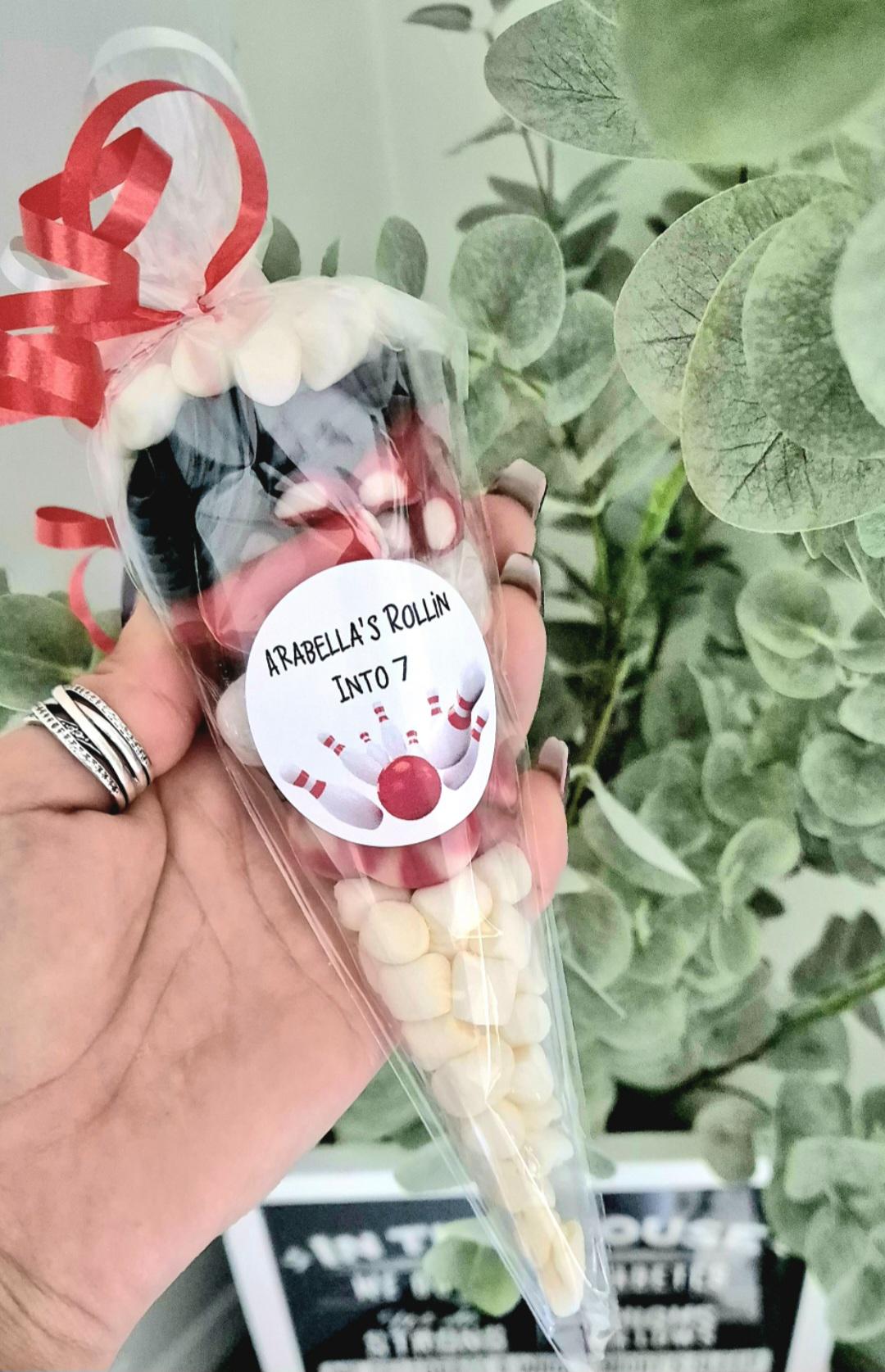 Bowling Party Favor Sweet Cones: Personalized Treat