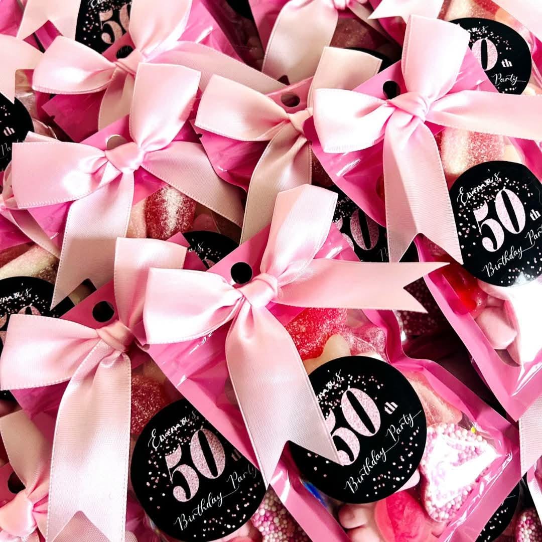 50th Birthday Sweet Pouches: Personalized Party Favors