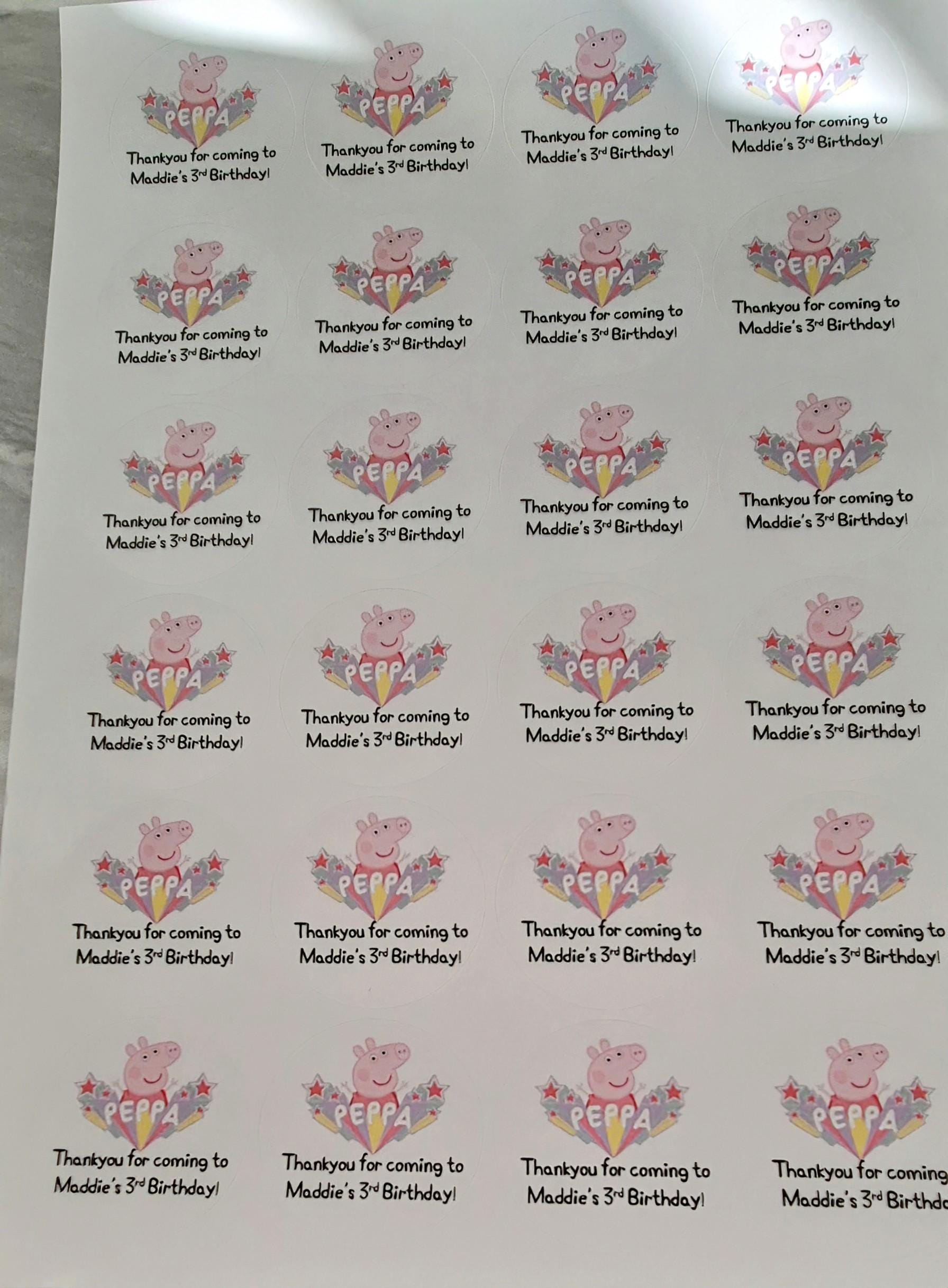 Pig Party Favor Stickers: Glossy Labels, 45mm (Set of 24)