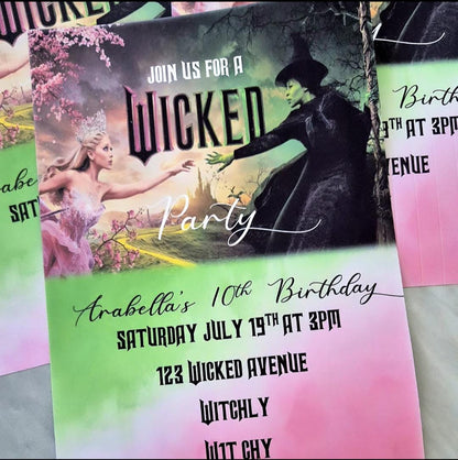 Personalized Wicked Party Invitations (Digital Download)