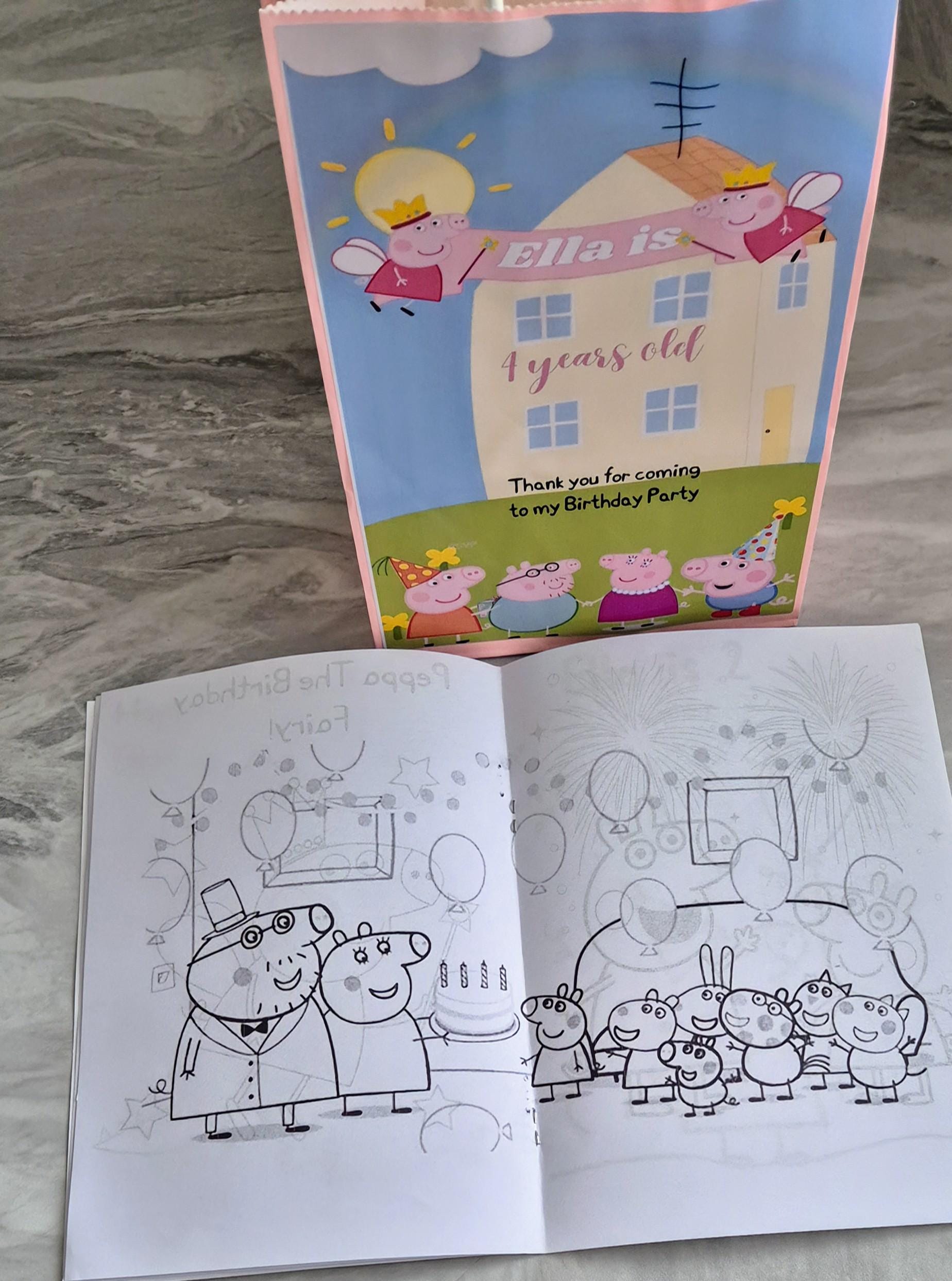 PIG party bundle- party bag - PIG personalised colouring book- PIG party invites