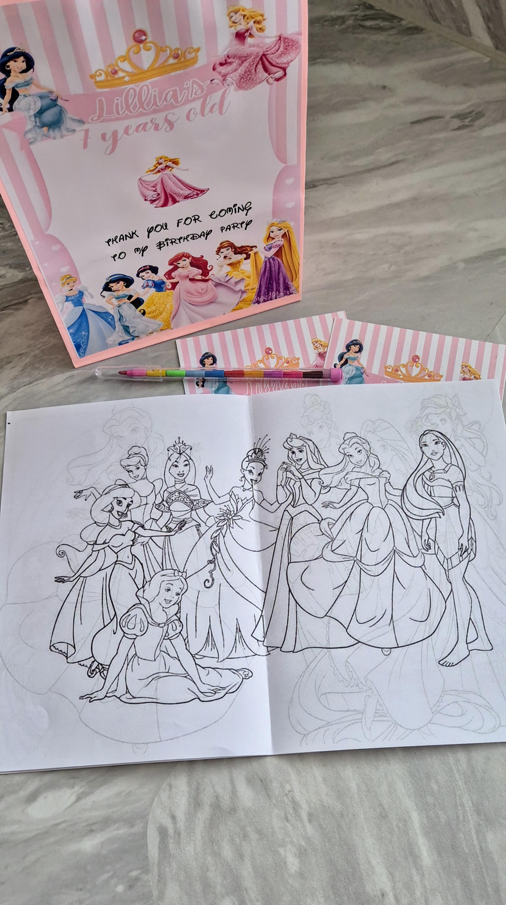 Personalized Princess Party Bundle: Bag, Coloring Book & Invites