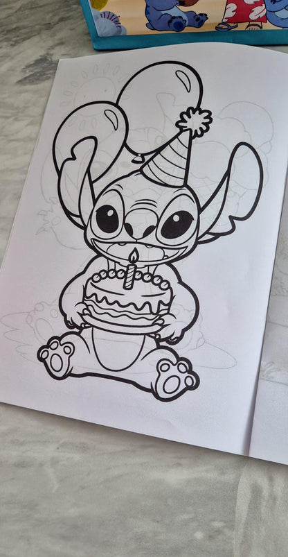 Personalized Stitch Party Bundle: Bag, Coloring Book, Invites