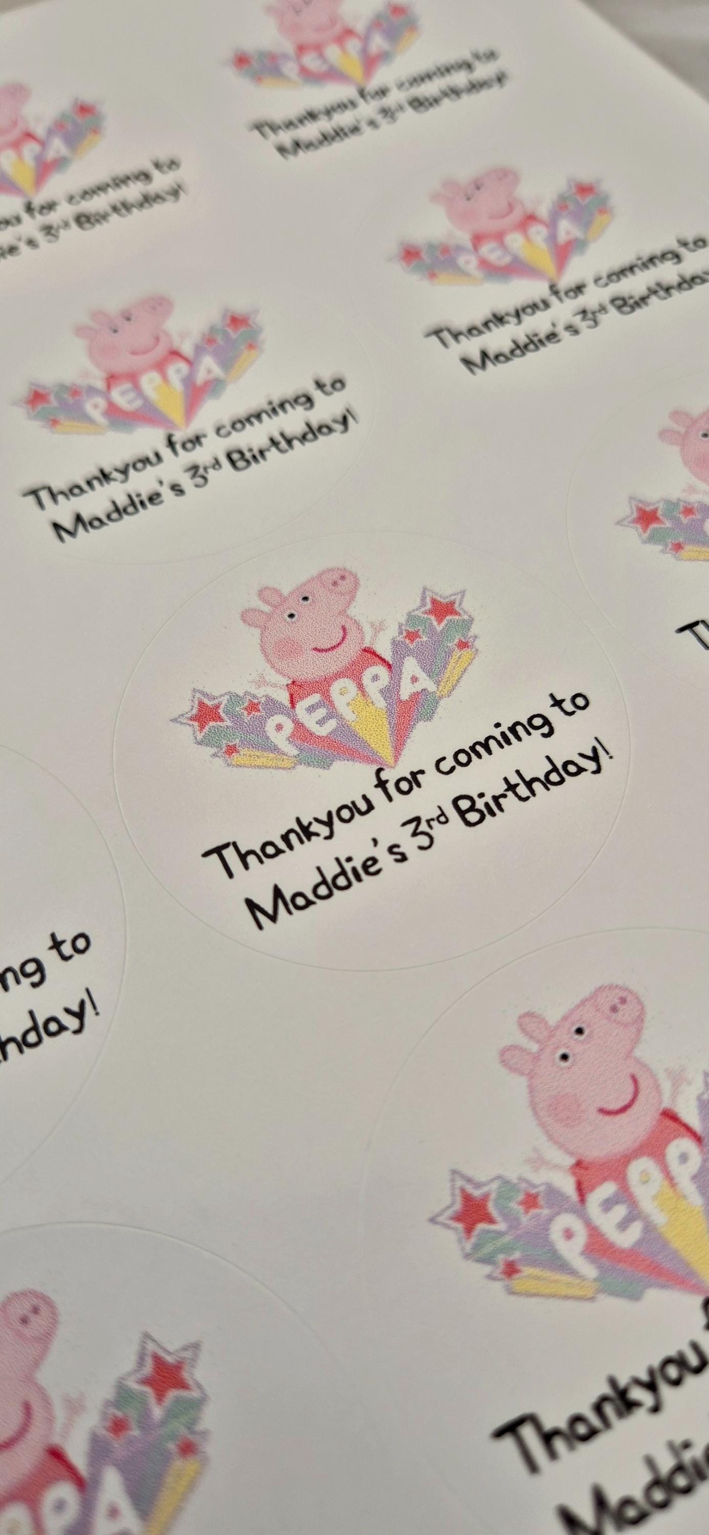 Pig Party Favor Stickers: Glossy Labels, 45mm (Set of 24)