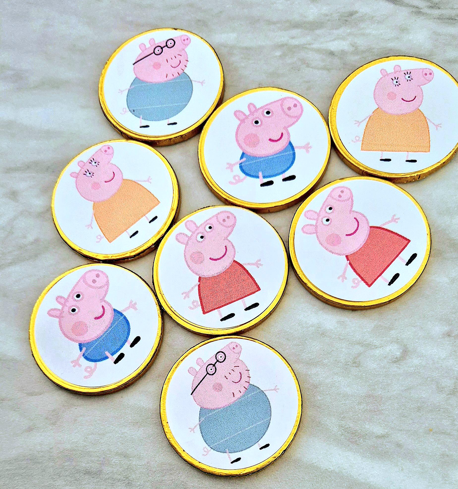 PIG inspired party favours - PIG inspired chocolate coin bags - Party favours