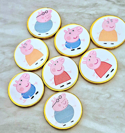 PIG inspired party favours - PIG inspired chocolate coin bags - Party favours