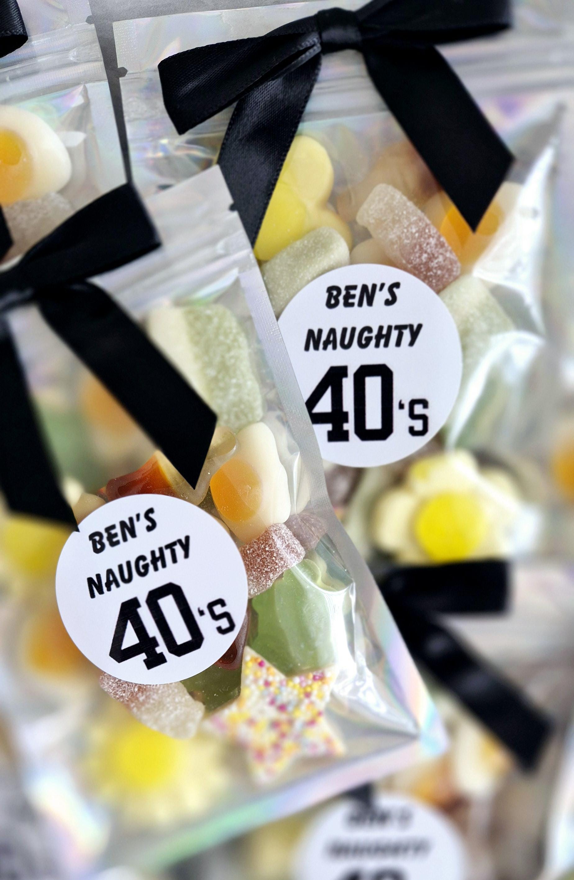 40th birthday sweet pouches - Party favours