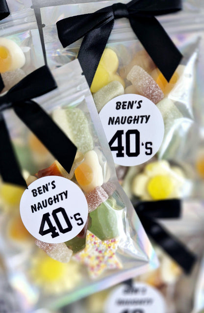 40th birthday sweet pouches - Party favours