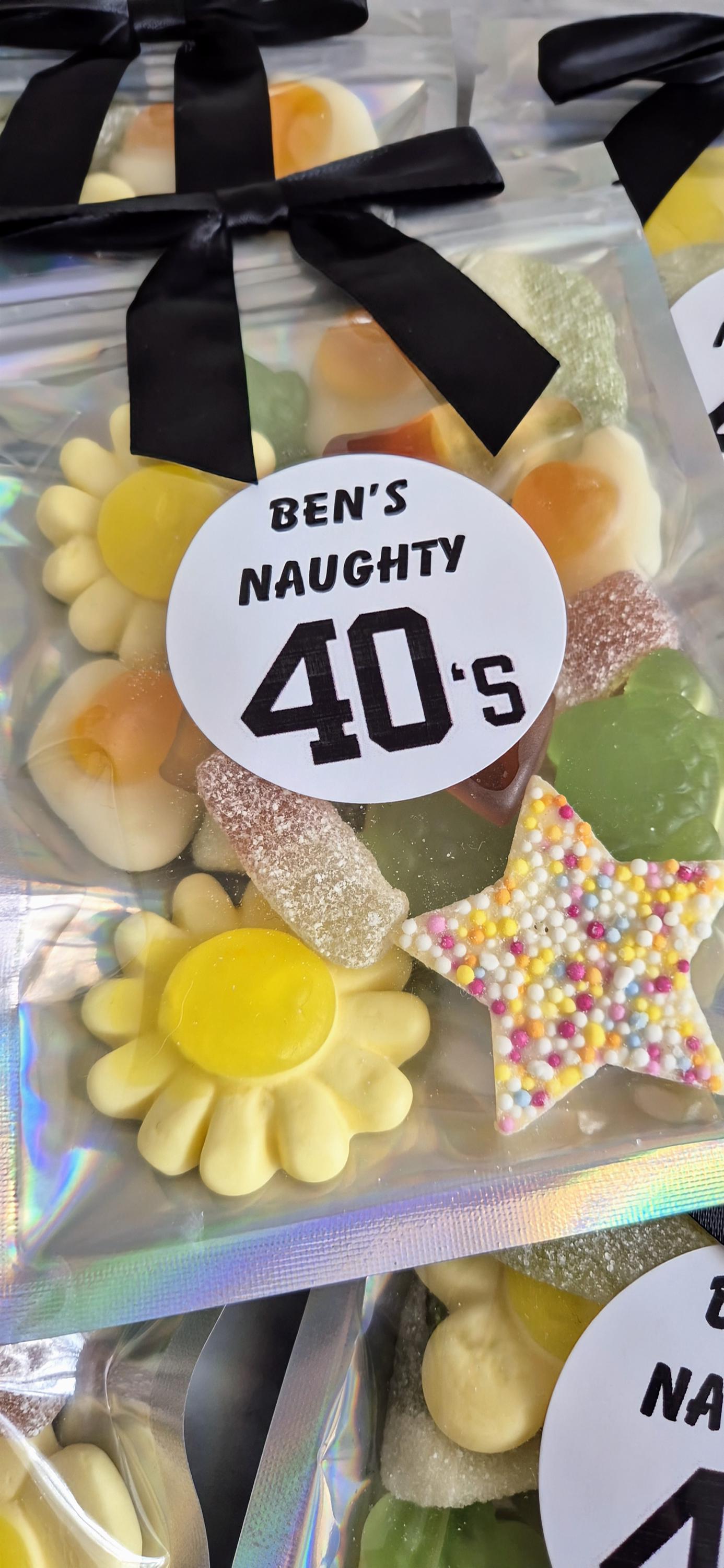 40th birthday sweet pouches - Party favours