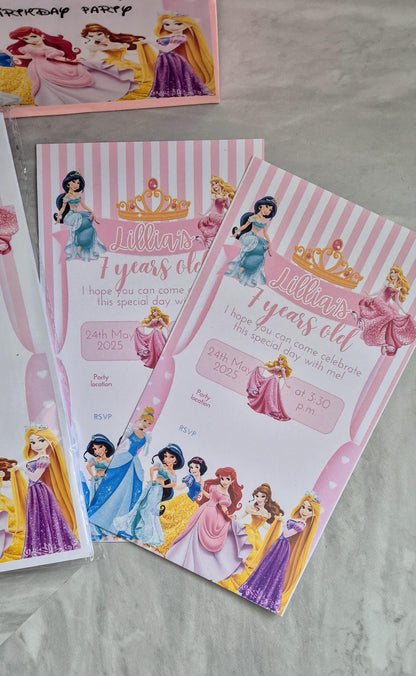 Personalized Princess Party Bundle: Bag, Coloring Book & Invites