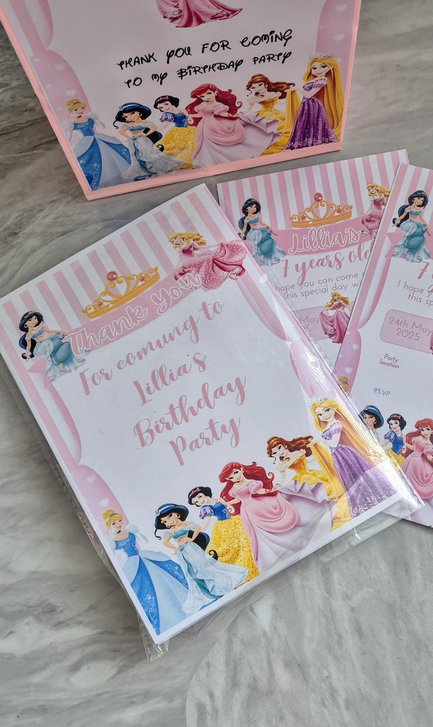 Personalized Princess Party Bundle: Bag, Coloring Book & Invites