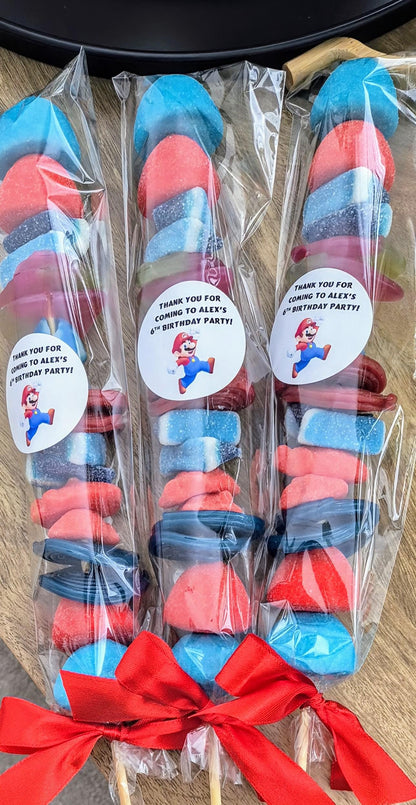 Mario-Inspired Sweet Kebabs: Party Favors
