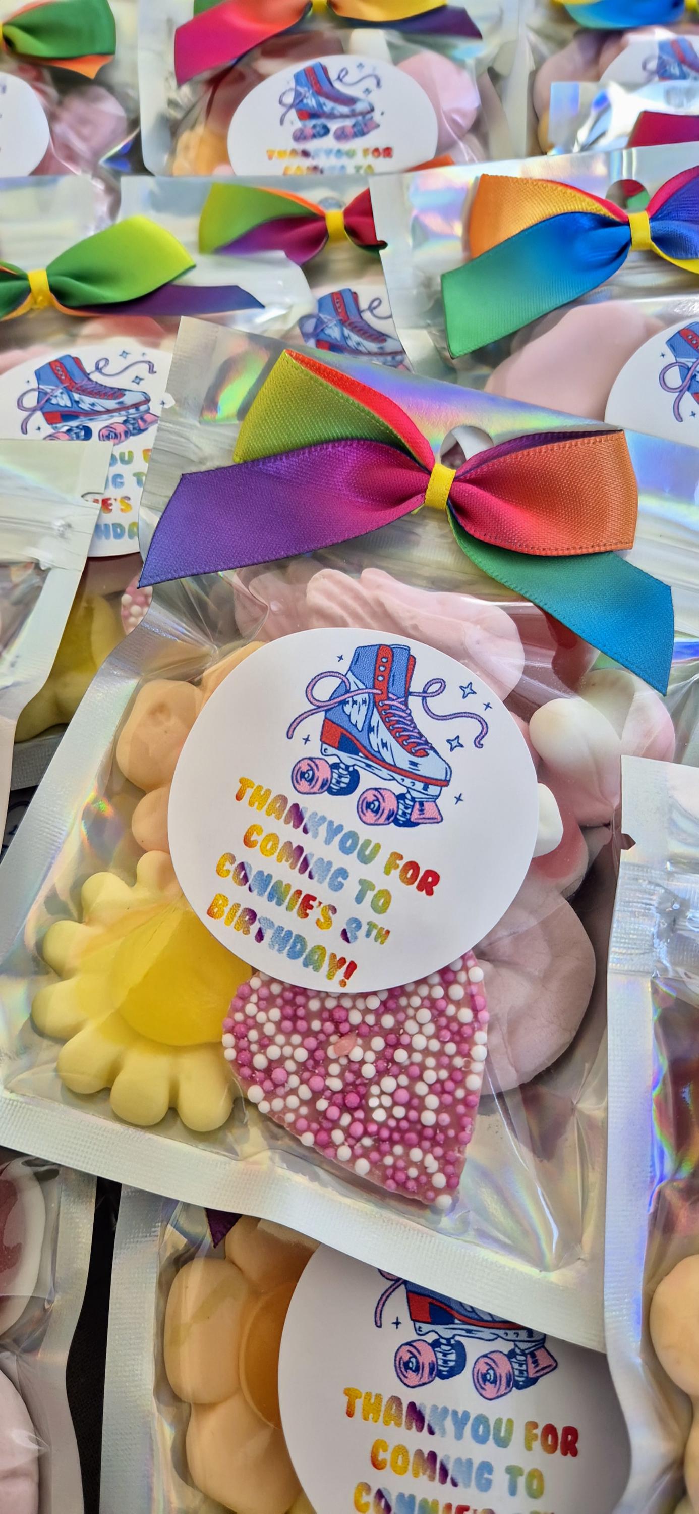 Roller Disco party bags - Sweet pouches- Party Favours - kids party