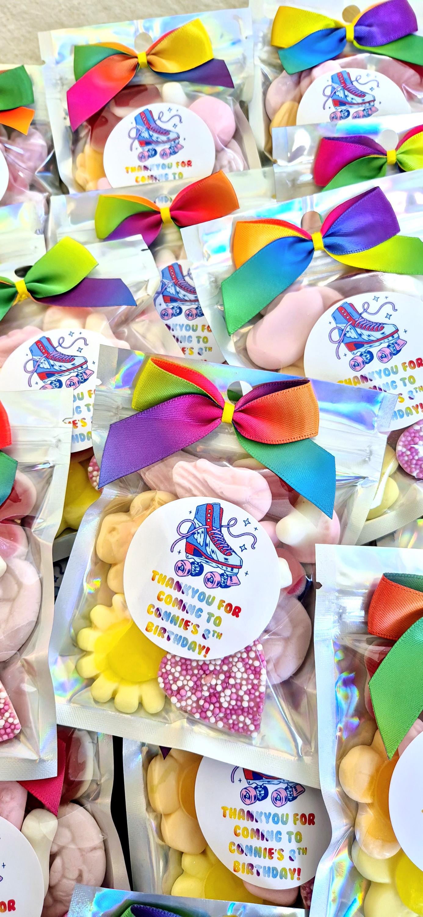 Roller Disco party bags - Sweet pouches- Party Favours - kids party