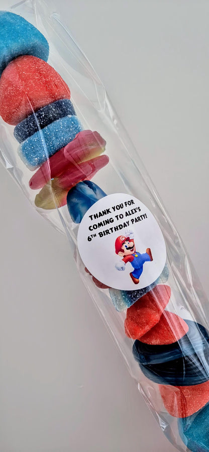 Mario-Inspired Sweet Kebabs: Party Favors