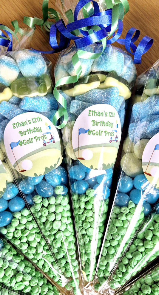 Personalized Golf Sweet Cones: Party Favors