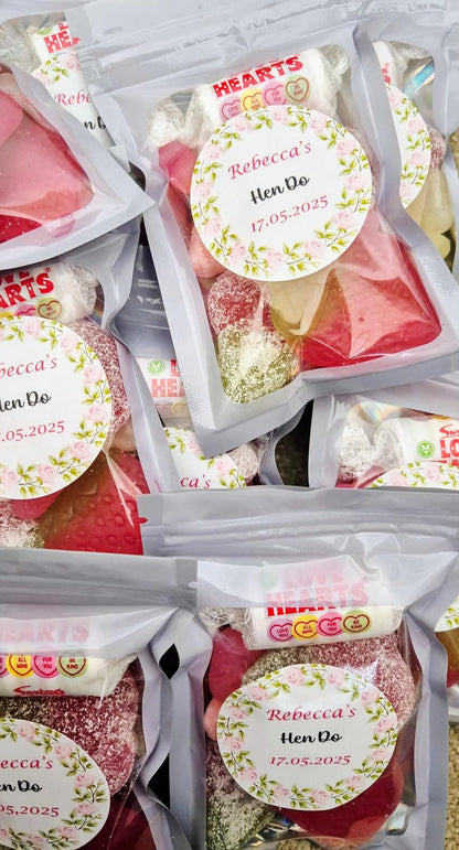 Personalized Hen Do Sweet Favours: Pink Candy Goodie Bag