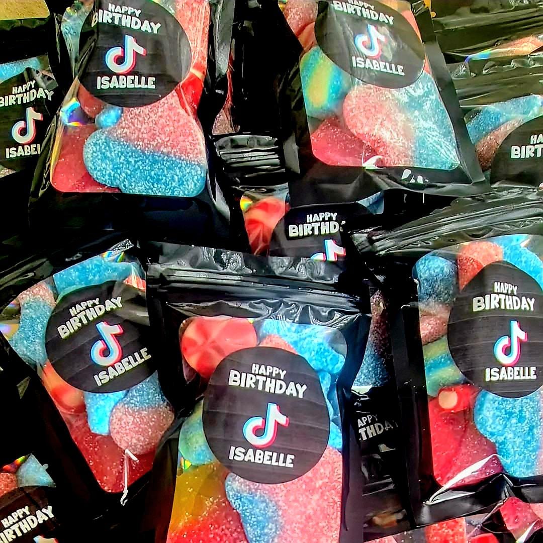 Personalized Tik-tok Birthday Sweet Bags: Party Favors