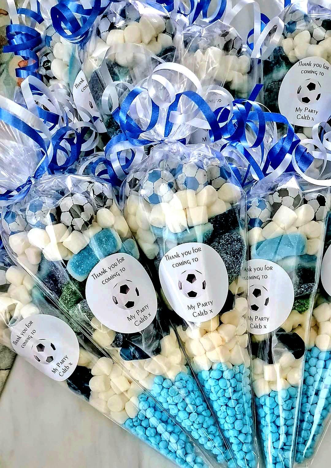 Football sweet cones- Party cones - football inspired sweet cones- football favours