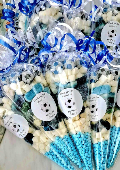 Football sweet cones- Party cones - football inspired sweet cones- football favours