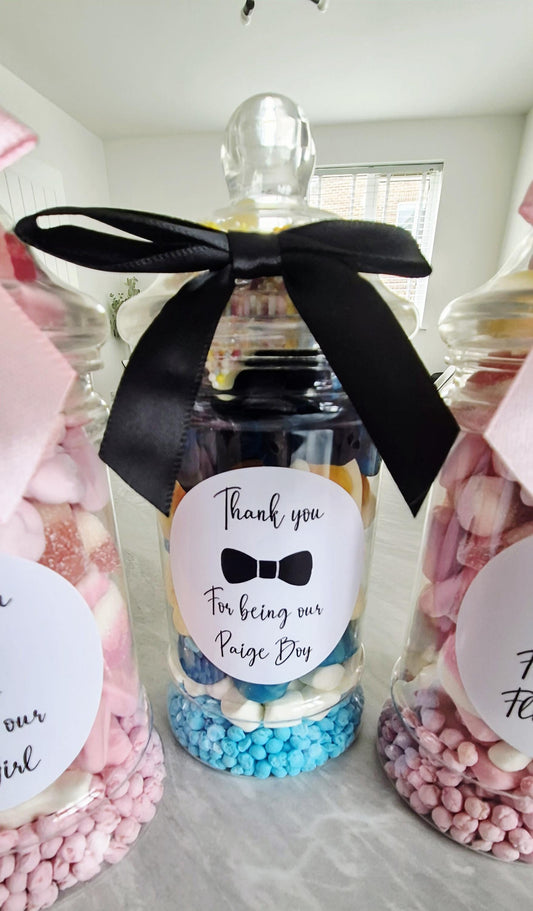 Page boy sweet jar- Page boy proposal- wedding favour- Sweet Favour- Victorain sweet Jar