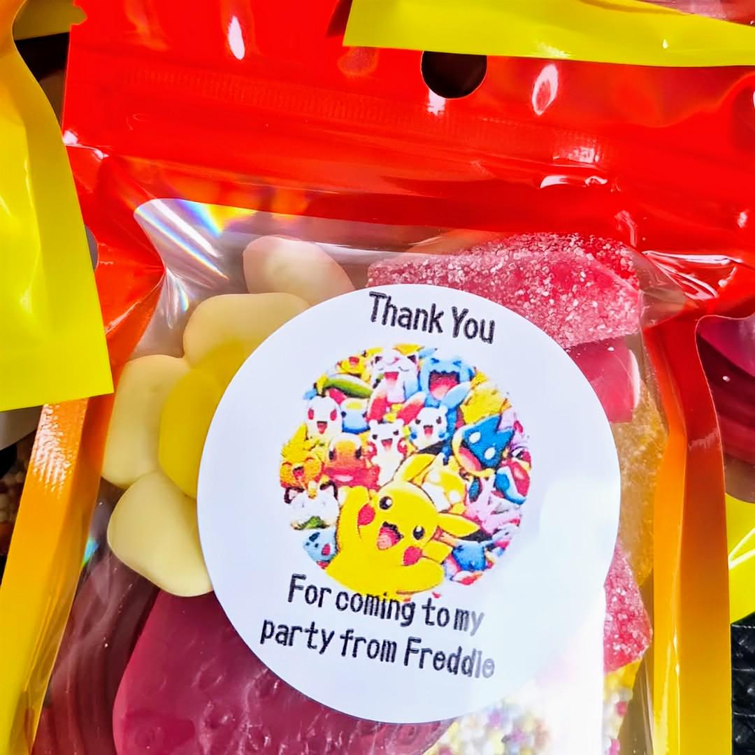 Pokeman inspired sweets - party bags- Birthday party - pokeman Birthday bags - sweet pouches