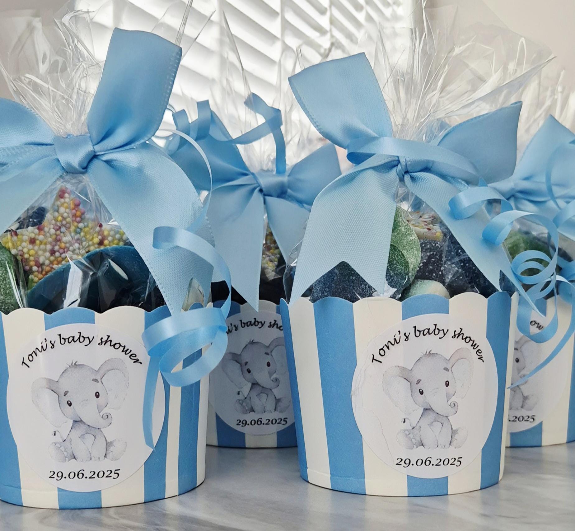 Baby shower sweet cups- Gender reveal - Baby shower favour- Sweet Favours- Baby boy