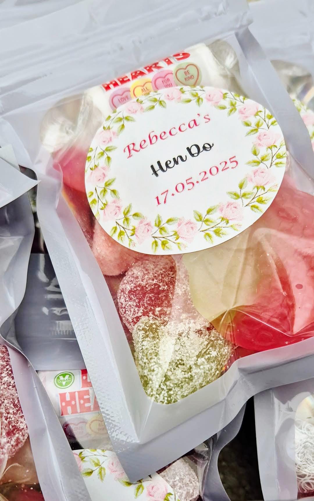 Personalized Hen Do Sweet Favours: Pink Candy Goodie Bag