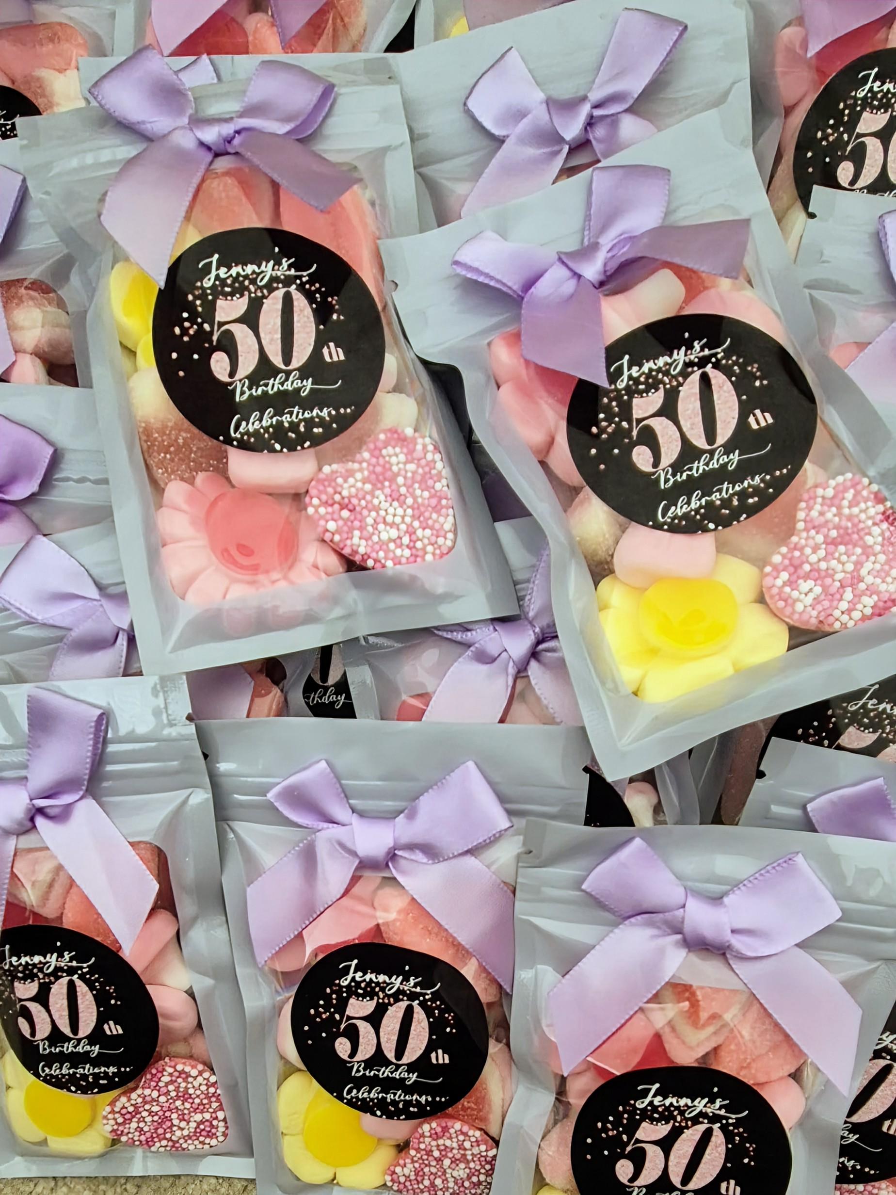 50th birthday sweet pouches - Party favours