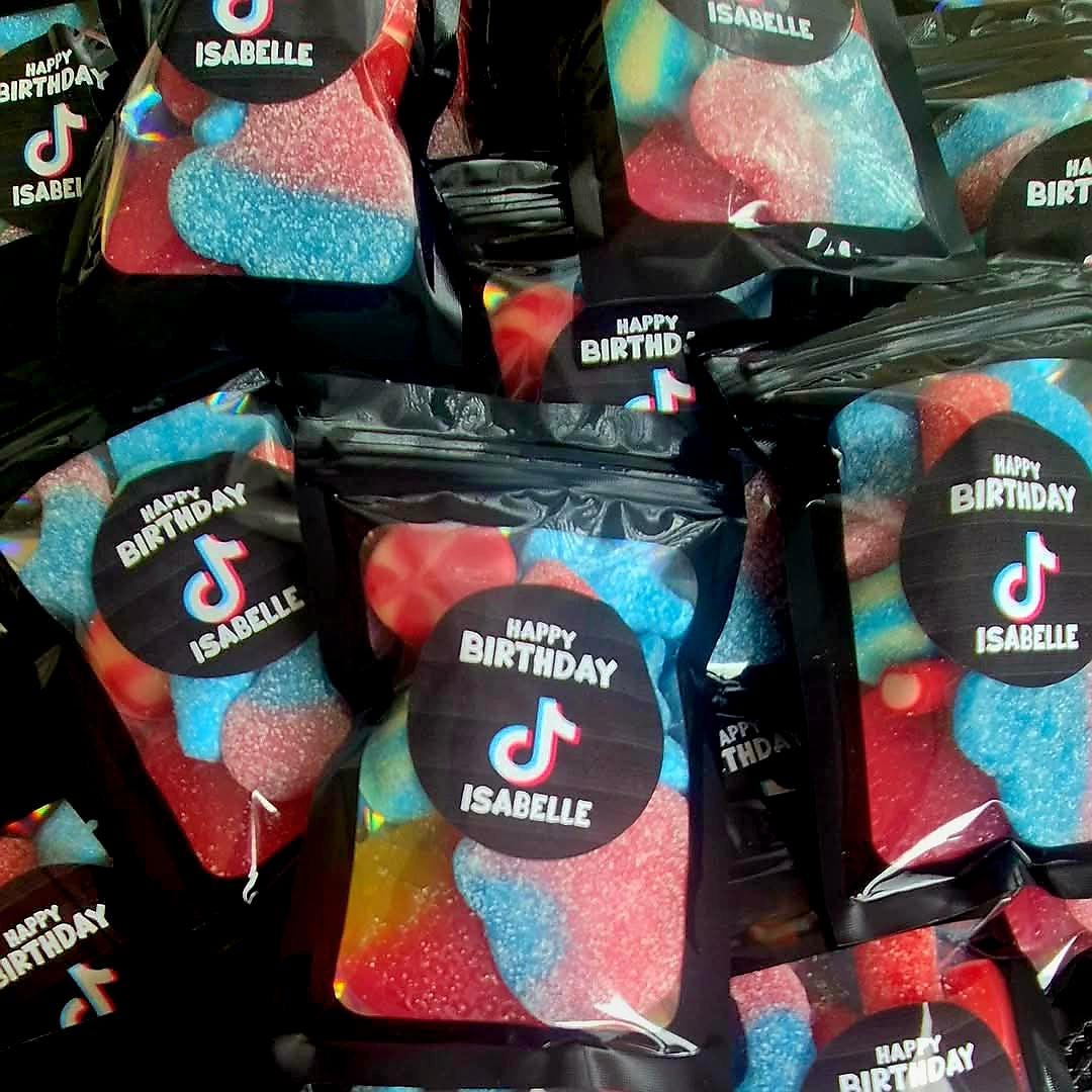 Personalized Tik-tok Birthday Sweet Bags: Party Favors