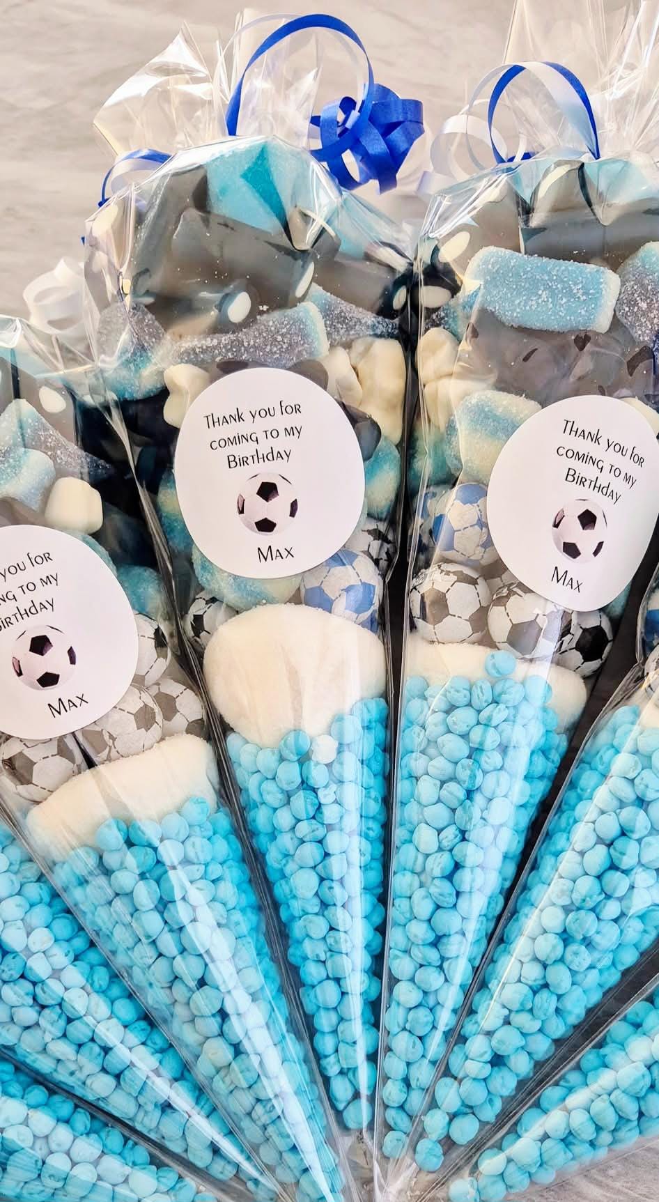 Football sweet cones- Party cones - football inspired sweet cones- football favours